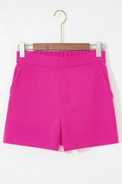 Clearance Dear-Lover Half Elastic Waist Casual Pocketed Shorts Sachet Pink