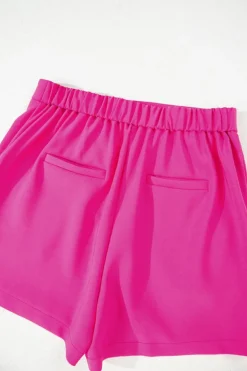 Clearance Dear-Lover Half Elastic Waist Casual Pocketed Shorts Sachet Pink