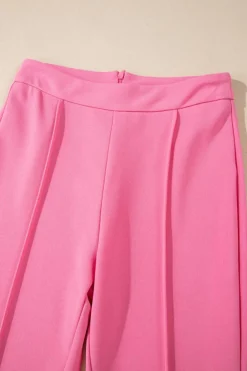 Hot Dear-Lover High Waist Central Seam Flared Pants Sachet Pink