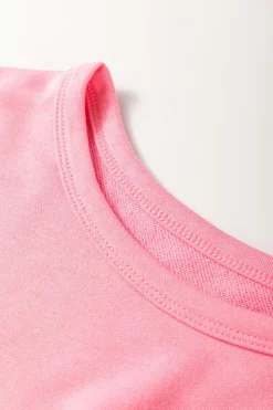 Hot Dear-Lover Solid Color Patchwork Pullover Top and Cargo Pants Set Sachet Pink