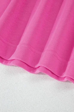Outlet Dear-Lover Solid Drop Shoulder Drawstring Cropped Hoodie Sachet Pink