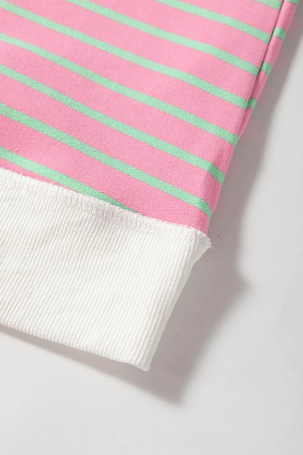 Online Dear-Lover Striped Crew Neck Cap Sleeve T Shirt Sachet Pink