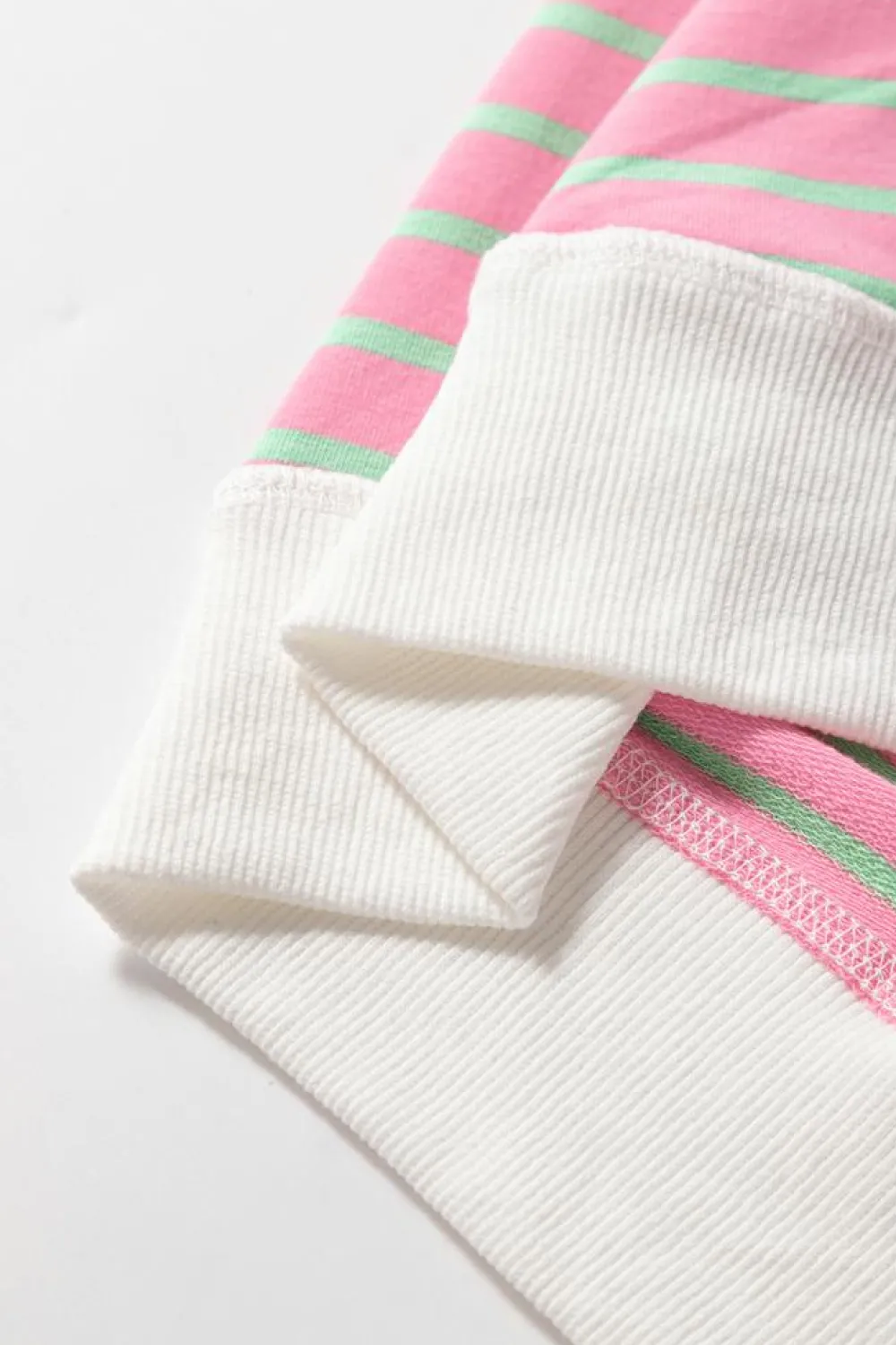 Online Dear-Lover Striped Crew Neck Cap Sleeve T Shirt Sachet Pink