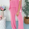 Discount Dear-Lover 2-tone Colorblock Patchwork Corded 2pcs Outfit Sachet Pink