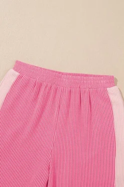 Discount Dear-Lover 2-tone Colorblock Patchwork Corded 2pcs Outfit Sachet Pink