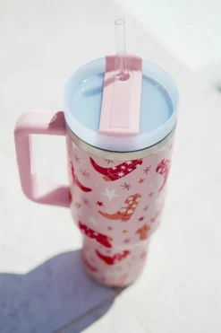 Discount Dear-Lover Western Boot Tumbler with Straw 40oz Sachet Pink