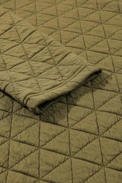Sale Dear-Lover Solid Quilted Pullover and Pants Outfit Sage Green