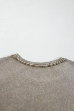 Sale Dear-Lover Vintage Washed Short Dolman Sleeve Oversized T Shirt Sage Green