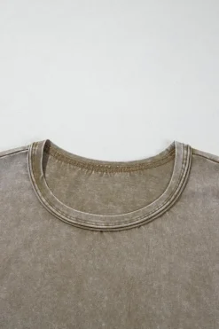 Sale Dear-Lover Vintage Washed Short Dolman Sleeve Oversized T Shirt Sage Green