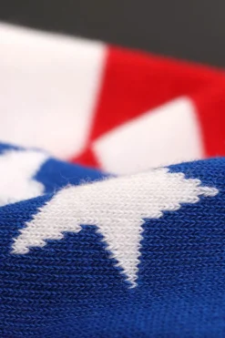 Best Dear-Lover American Flag Pattern Soft Knitted Socks Sail Blue