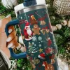 Hot Dear-Lover Christmas Print Handled Stainless Steel Tumblers 40oz Sail Blue