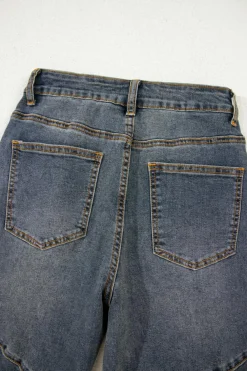 Sale Dear-Lover Exposed Stitching Loose Straight High Waist Jeans Sail Blue