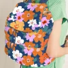 Online Dear-Lover Flower Print Quilted Large Backpack Sail Blue