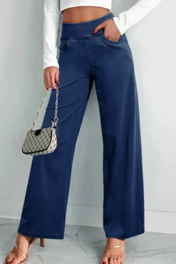Fashion Dear-Lover Medium Wash Straight Leg Loose Casual Jeans Sail Blue