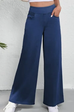 Fashion Dear-Lover Medium Wash Straight Leg Loose Casual Jeans Sail Blue