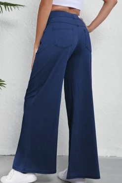 Fashion Dear-Lover Medium Wash Straight Leg Loose Casual Jeans Sail Blue