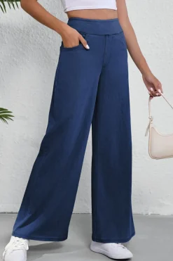 Fashion Dear-Lover Medium Wash Straight Leg Loose Casual Jeans Sail Blue