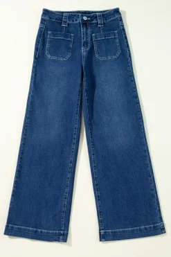 Discount Dear-Lover Wide Leg Pocketed High Waist Jeans Sail Blue