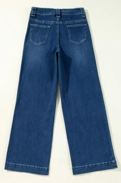 Discount Dear-Lover Wide Leg Pocketed High Waist Jeans Sail Blue