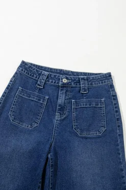 Discount Dear-Lover Wide Leg Pocketed High Waist Jeans Sail Blue