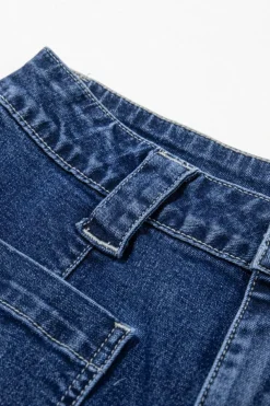 Discount Dear-Lover Wide Leg Pocketed High Waist Jeans Sail Blue