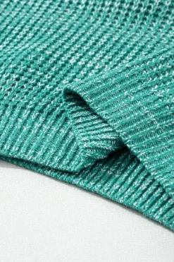 Outlet Dear-Lover Cable Knit Sleeve Drop Shoulder Sweater Sea Green