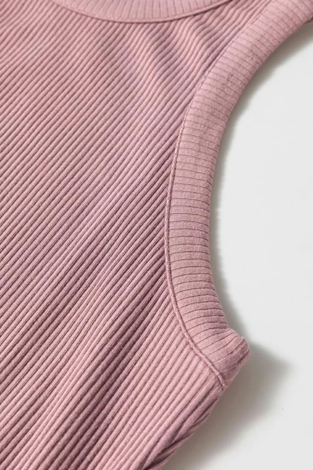 Best Dear-Lover Ribbed Vest Patchwork Tiered Midi Dress with Pockets Sepia Rose