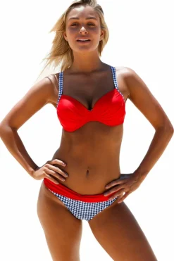 Online Dear-Lover Sexy Padded Gather Push-up Bikini Set Fiery Red