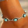 Discount Dear-Lover Bohemian Turquoise Casual Anklet Silver