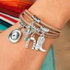 Best Dear-Lover Good Luck Cactus Multi-Layered Bracelet Silver