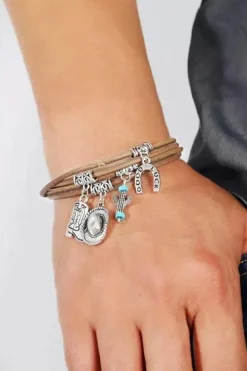Best Dear-Lover Good Luck Cactus Multi-Layered Bracelet Silver