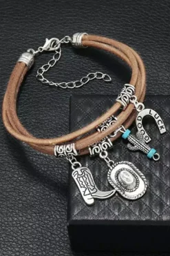 Best Dear-Lover Good Luck Cactus Multi-Layered Bracelet Silver