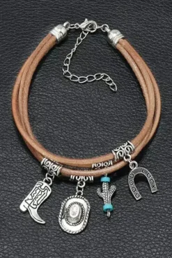 Best Dear-Lover Good Luck Cactus Multi-Layered Bracelet Silver