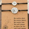 Best Dear-Lover 2Pcs Dandelion Alloy Bracelet Silver