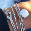 New Dear-Lover Knotted Beaded 3-piece Bracelet Set Silver