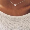 Hot Dear-Lover Valentine Heart Shaped Layered Chain Necklace Silver