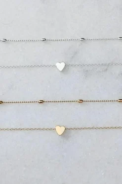 Hot Dear-Lover Valentine Heart Shaped Layered Chain Necklace Silver