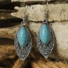 Outlet Dear-Lover Vintage Turquoise Boho Arabesque Earring Silver