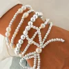 Online Dear-Lover Bow Knot Pearl Beaded Multi Layered Bracelet Set Silvery