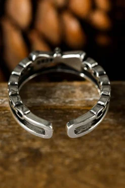 Online Dear-Lover Bownot Vintage Alloy Double Tier Ring Silvery