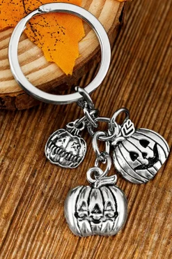 Outlet Dear-Lover Halloween Pumpkin Face Alloy Keychain Silvery