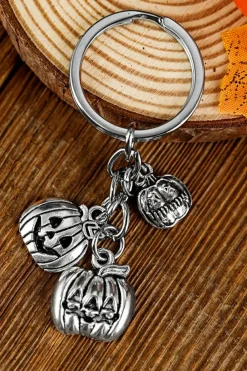Outlet Dear-Lover Halloween Pumpkin Face Alloy Keychain Silvery