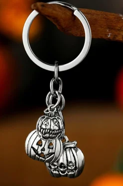 Outlet Dear-Lover Halloween Pumpkin Face Alloy Keychain Silvery