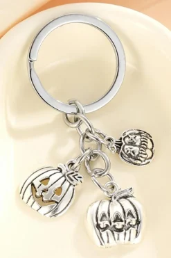 Outlet Dear-Lover Halloween Pumpkin Face Alloy Keychain Silvery