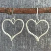 Online Dear-Lover Heart Shape Hook Drop Earrings Silvery