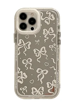 Best Dear-Lover Mirror Effect Bowknot Print IPhone Phone Case Silvery