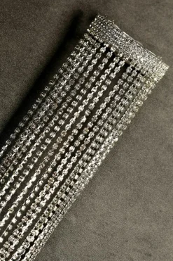 Fashion Dear-Lover Rhinestone Long Fringe Pony Hair Clip Silvery