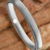 Clearance Dear-Lover Stretchy Plated Metal Wide Bangle Silvery