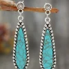 Online Dear-Lover Vintage Bohemian Turquoise Alloy Earrings Silvery