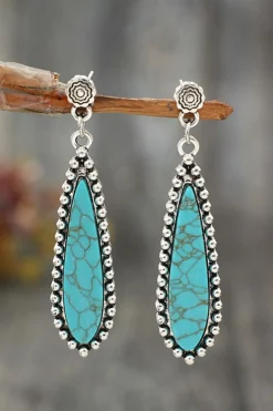 Online Dear-Lover Vintage Bohemian Turquoise Alloy Earrings Silvery